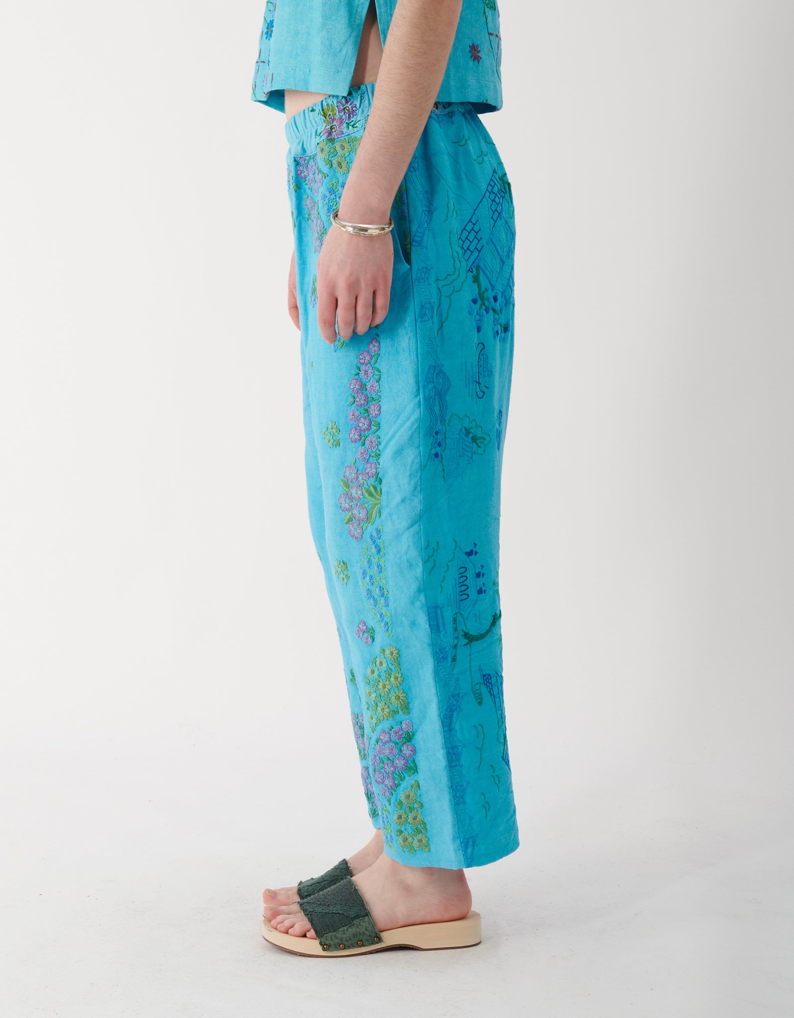 1920s Embroidered Linen Juan Trousers