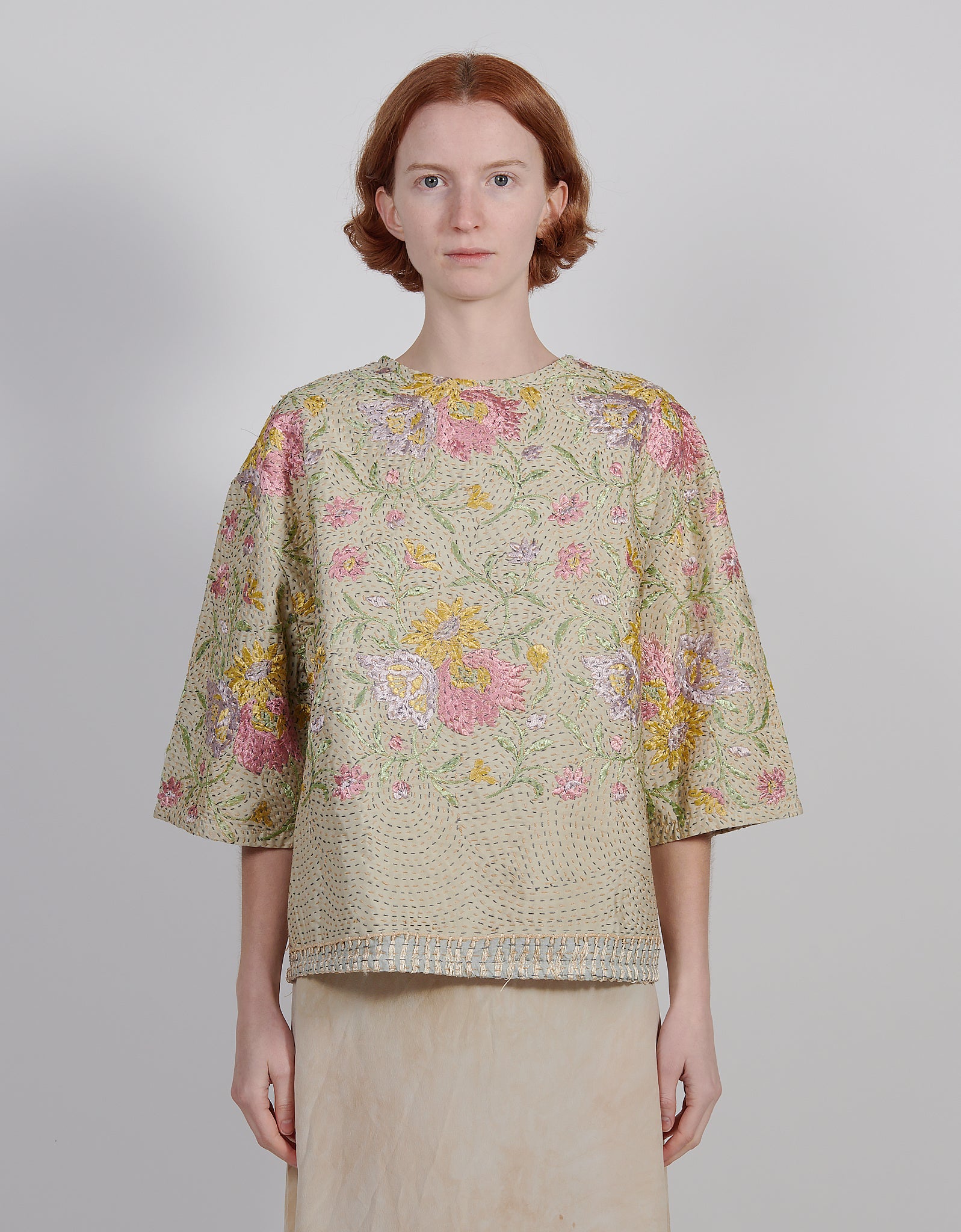 1930s Silk Embroidered Remi Top