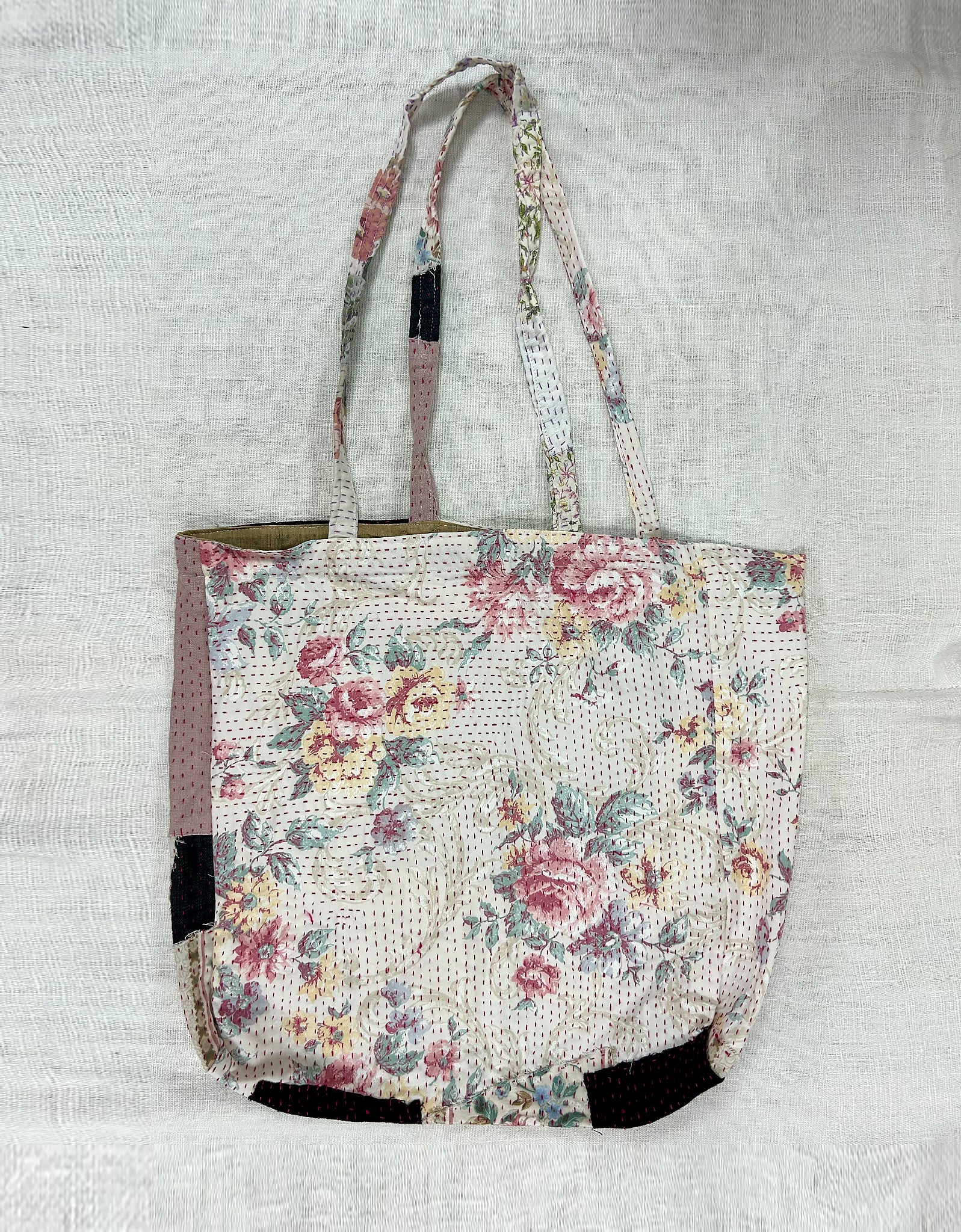 Vintage Cotton Patchwork Tote Bag