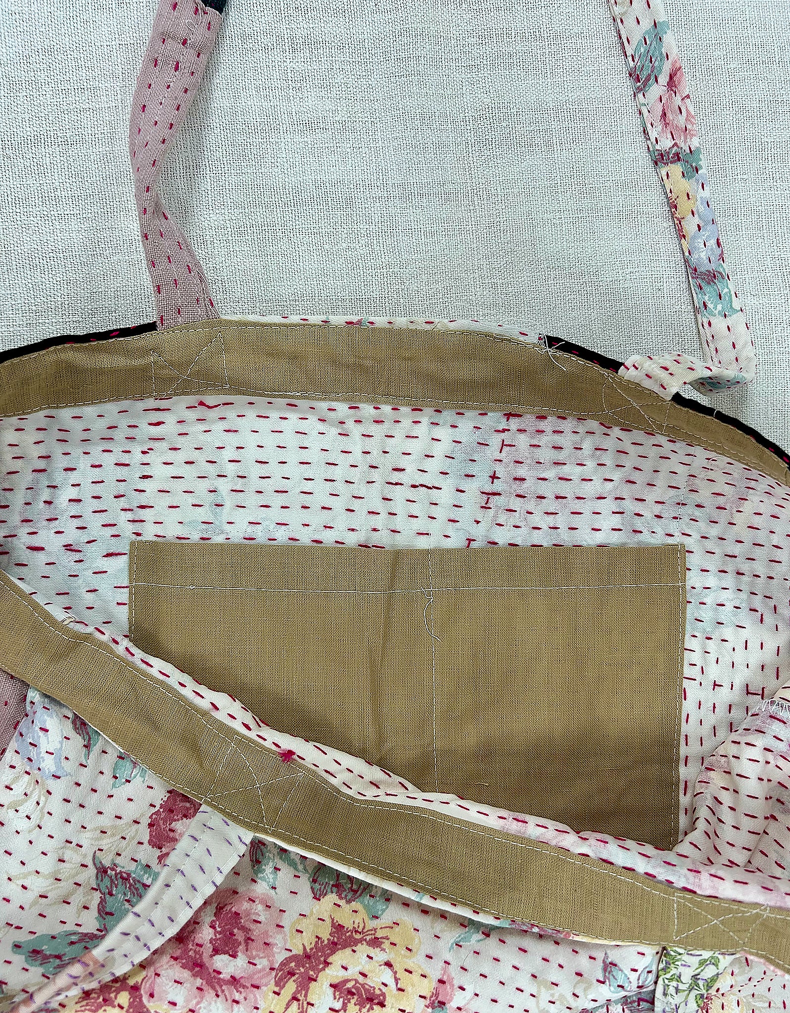 Vintage Cotton Patchwork Tote Bag