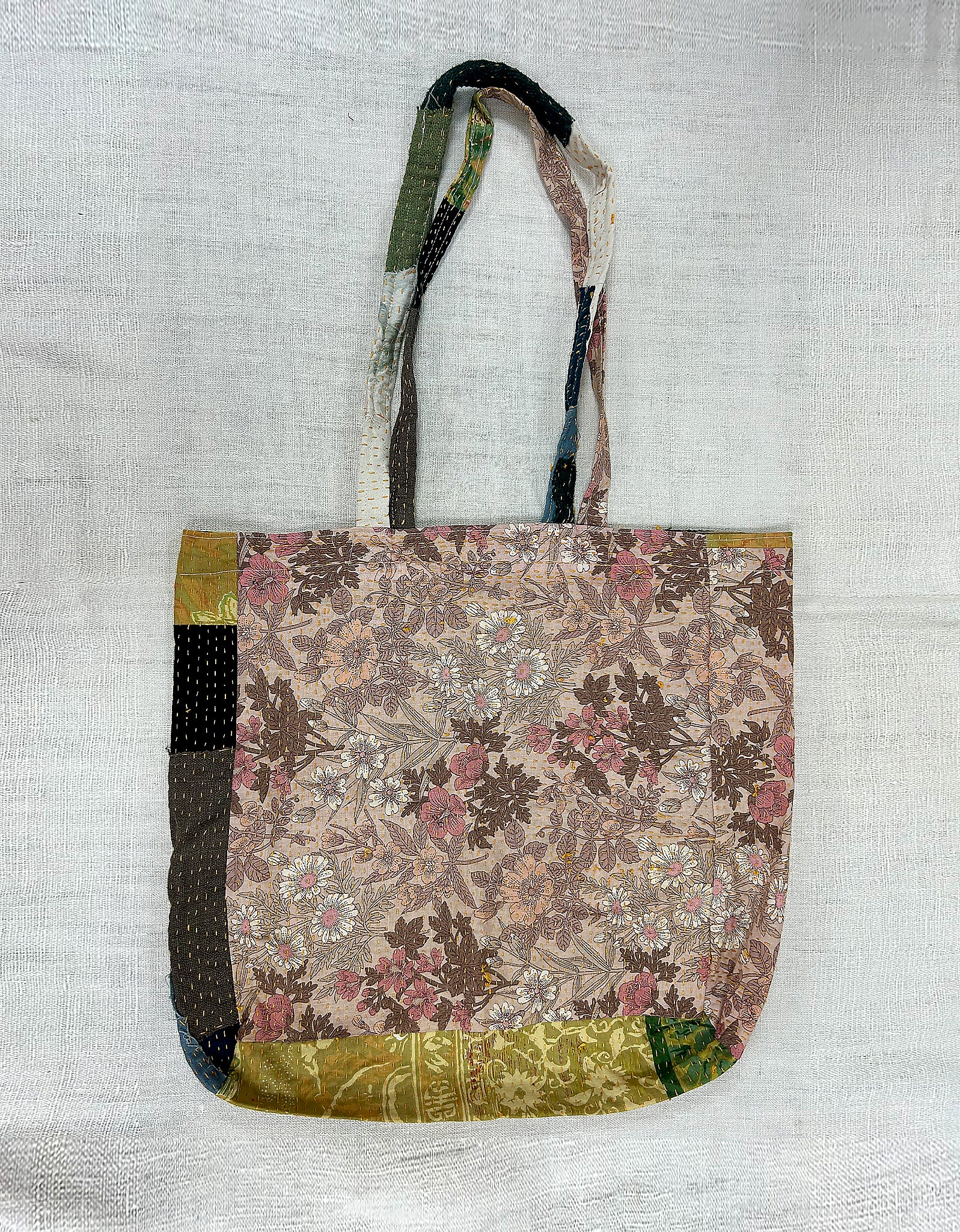 Vintage Cotton Patchwork Tote Bag