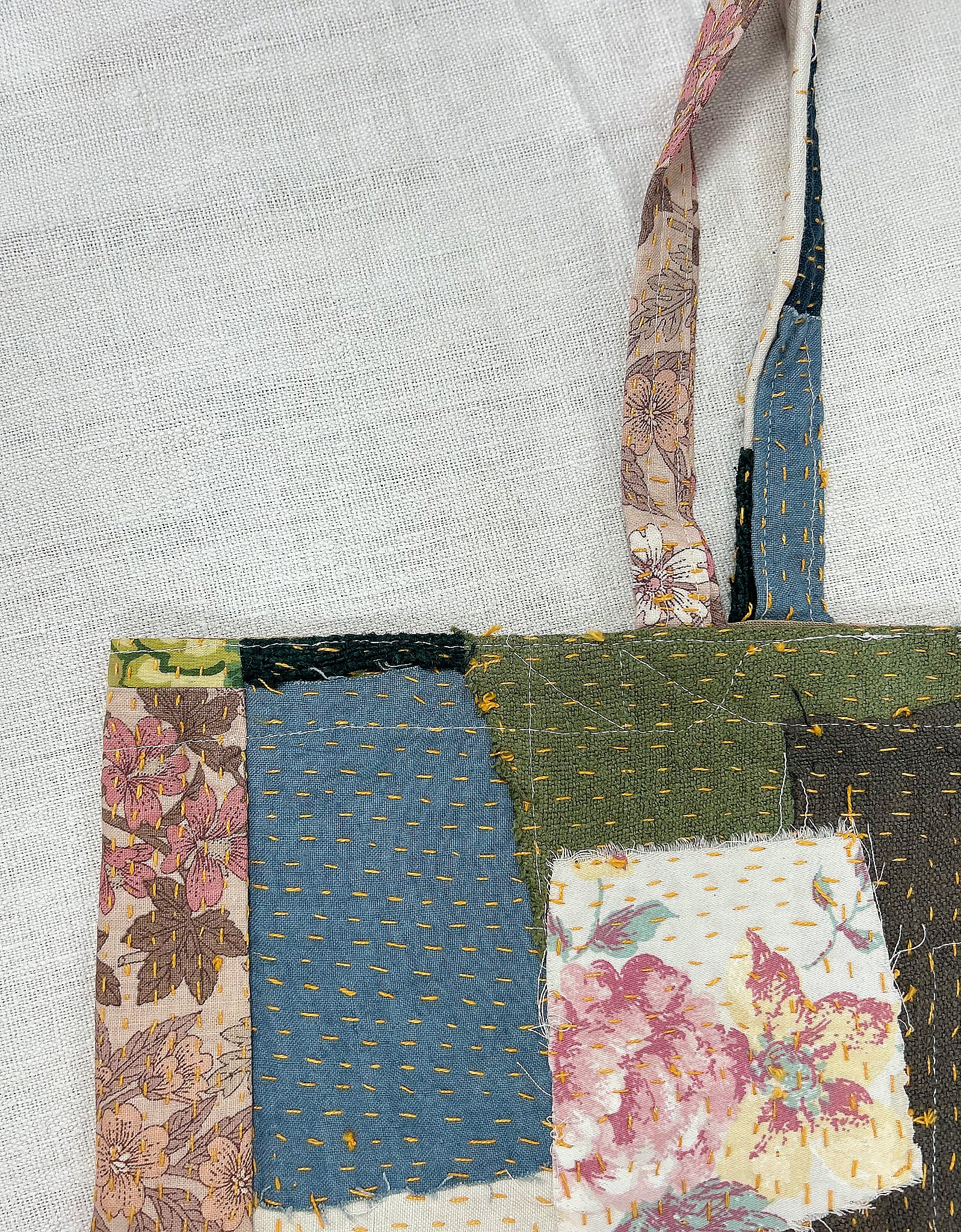 Vintage Cotton Patchwork Tote Bag