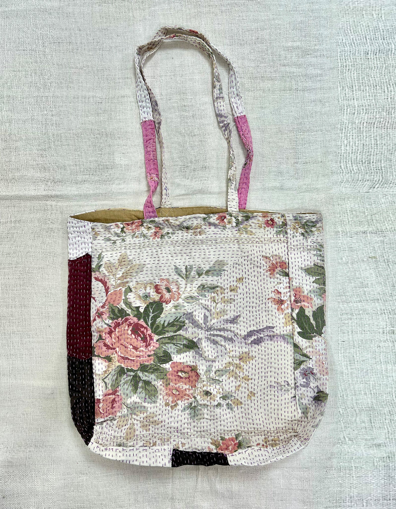 Vintage Cotton Patchwork Tote Bag