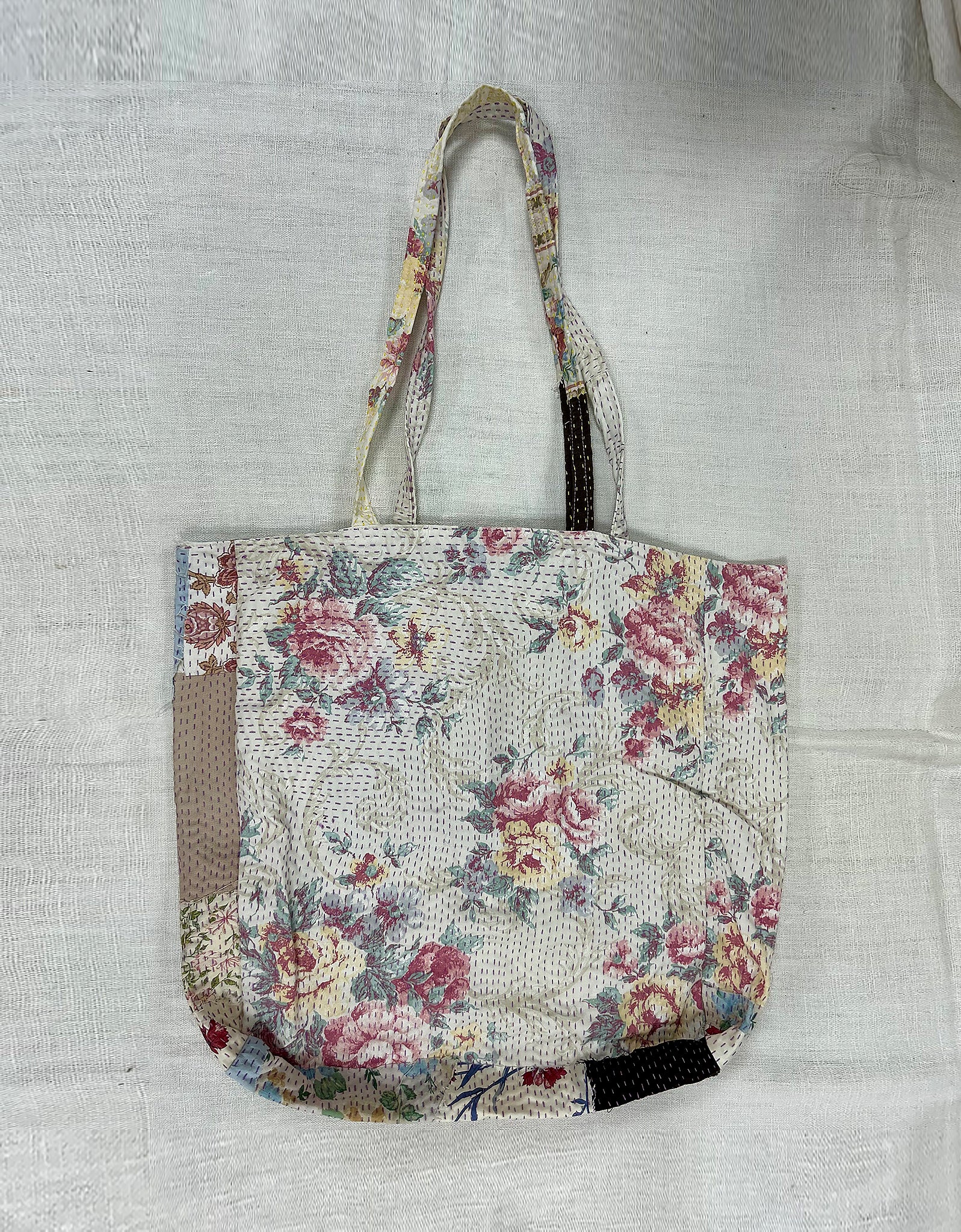 Vintage Cotton Patchwork Tote Bag