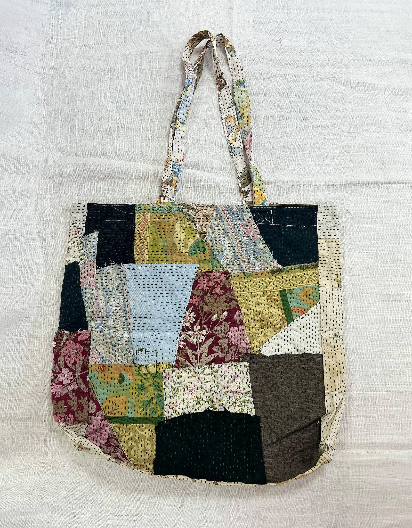 Vintage Cotton Patchwork Tote Bag