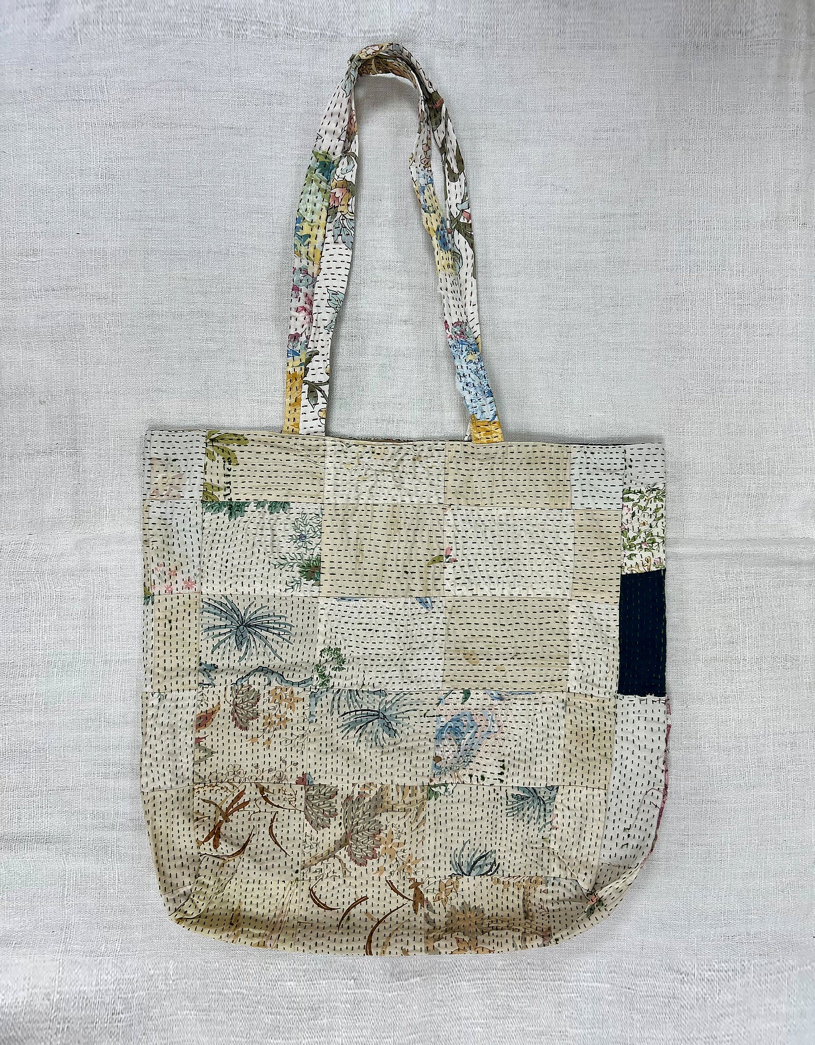 Vintage Cotton Patchwork Tote Bag