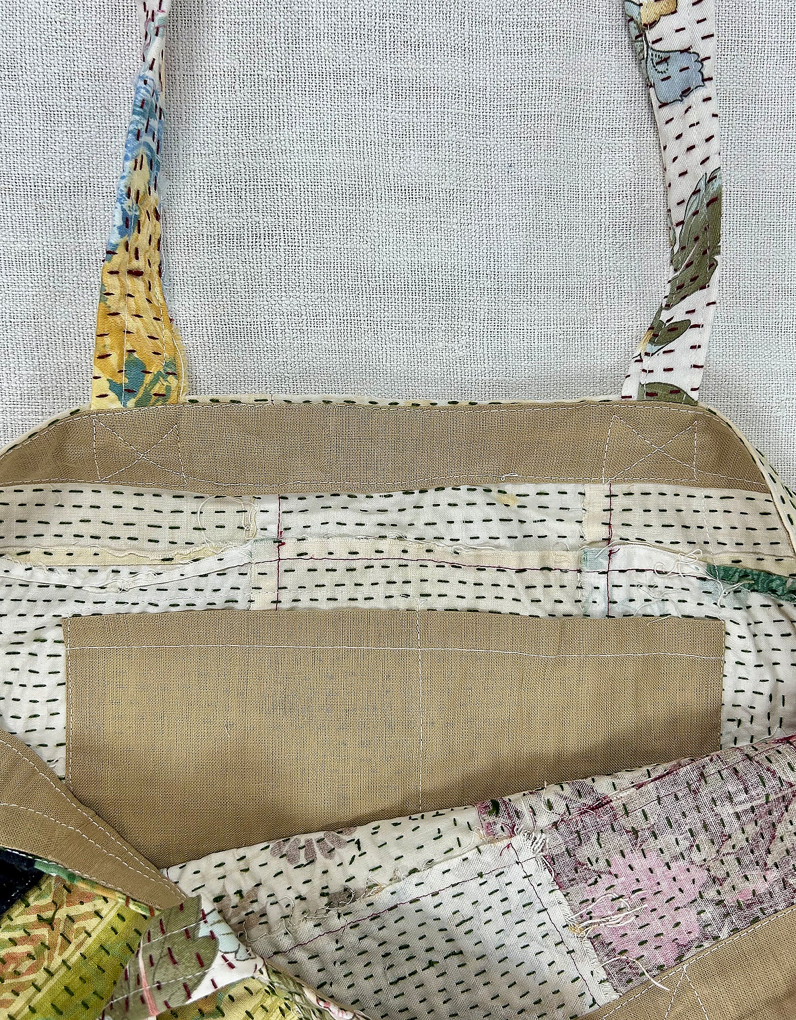 Vintage Cotton Patchwork Tote Bag