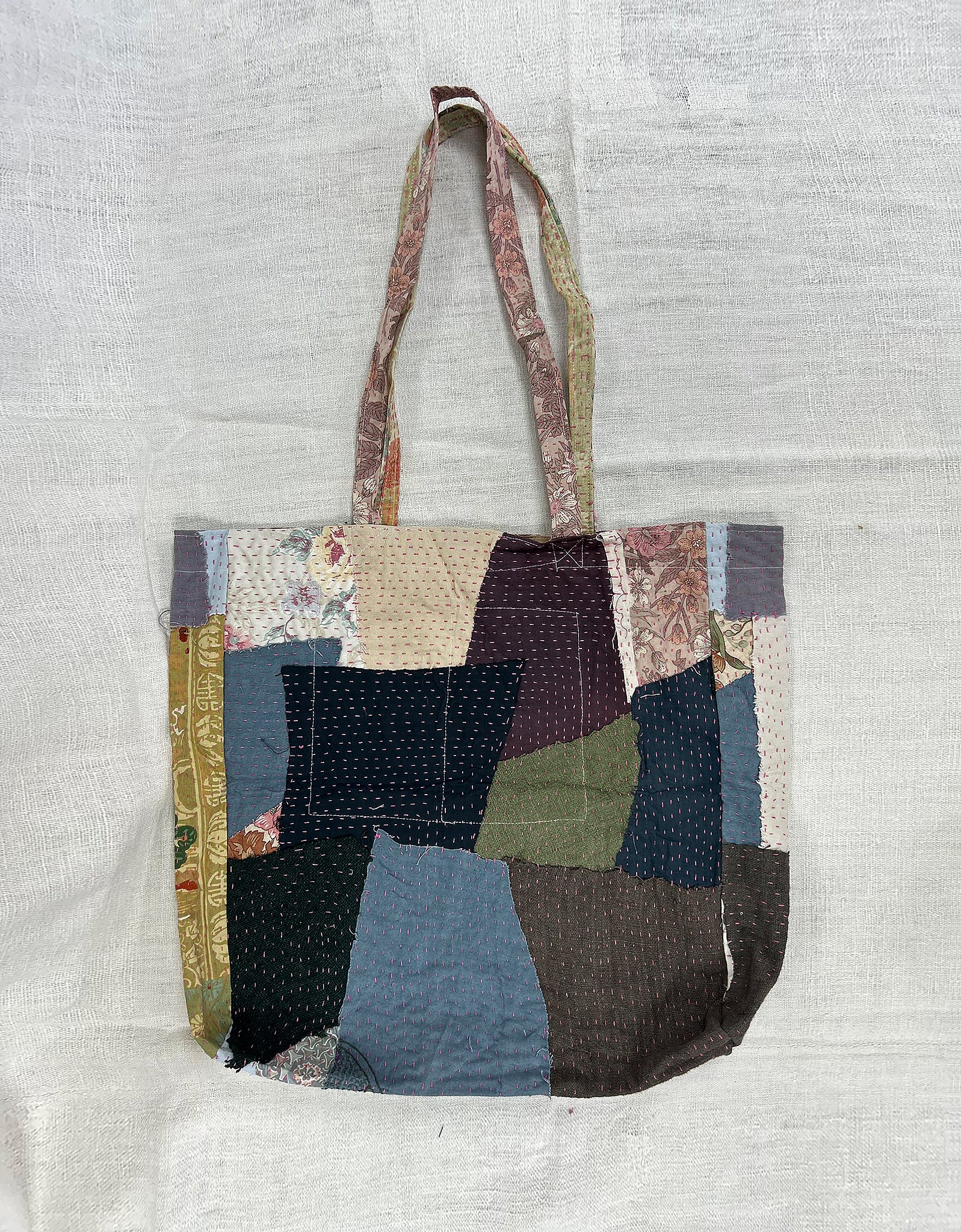 Vintage Cotton Patchwork Tote Bag