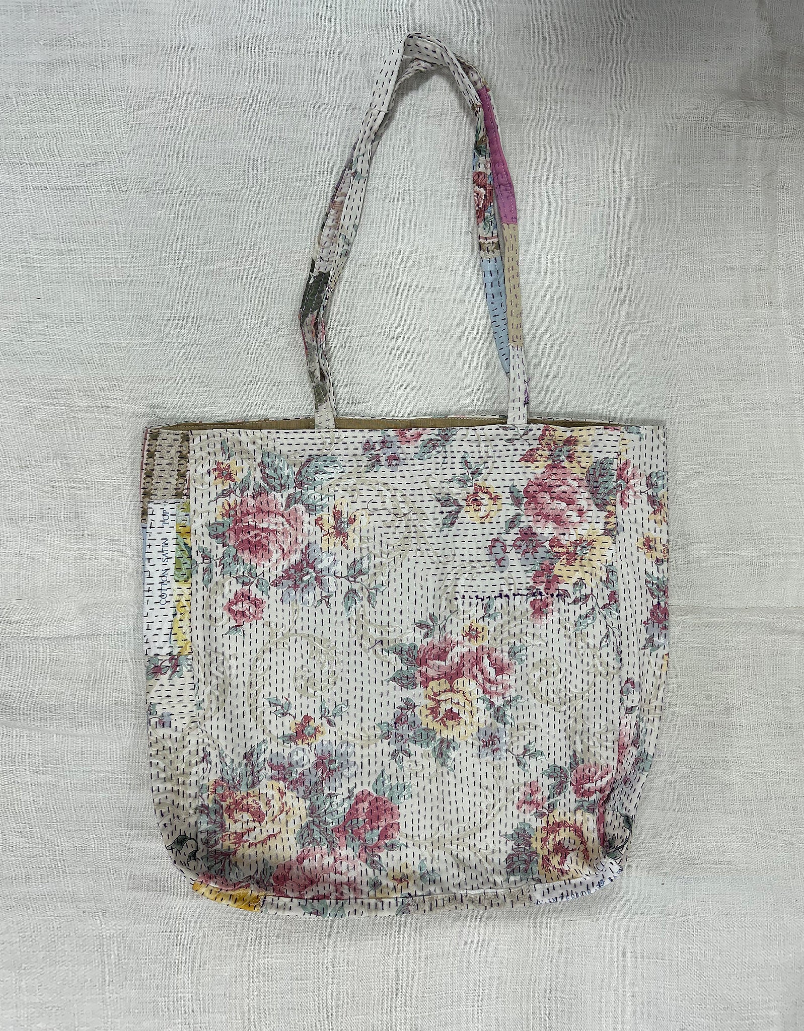 Vintage Cotton Patchwork Tote Bag