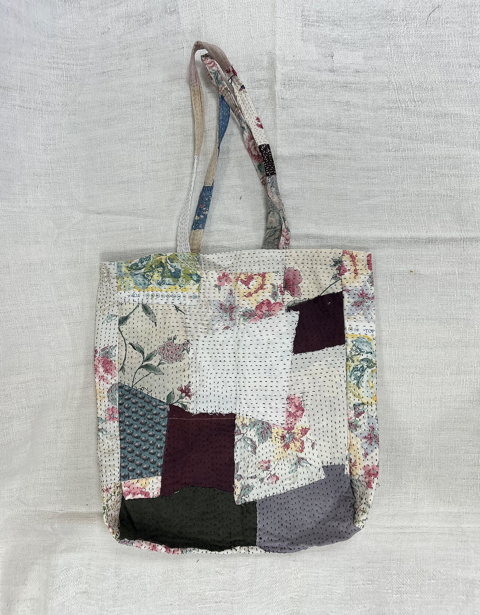 Vintage Cotton Patchwork Tote Bag