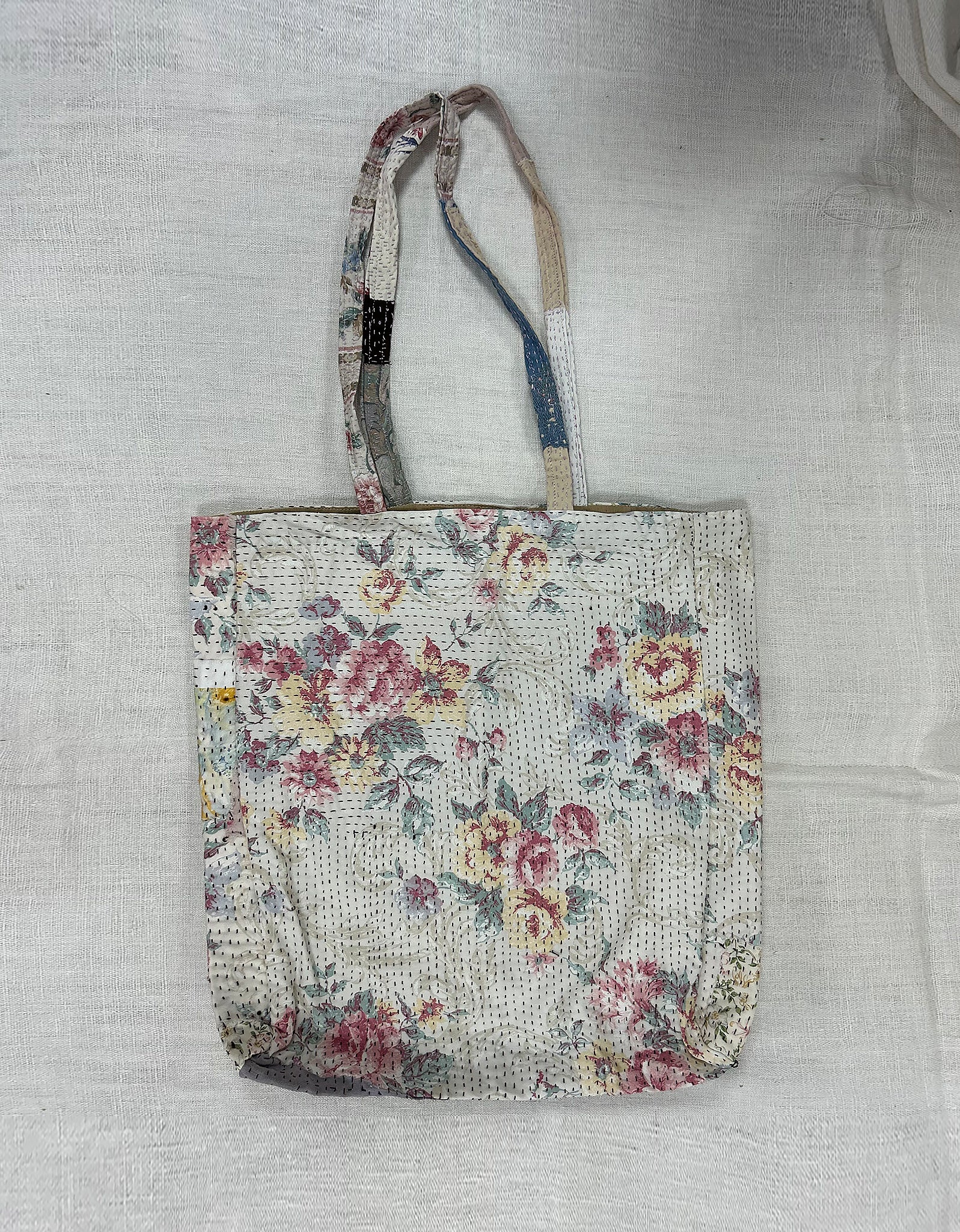 Vintage Cotton Patchwork Tote Bag