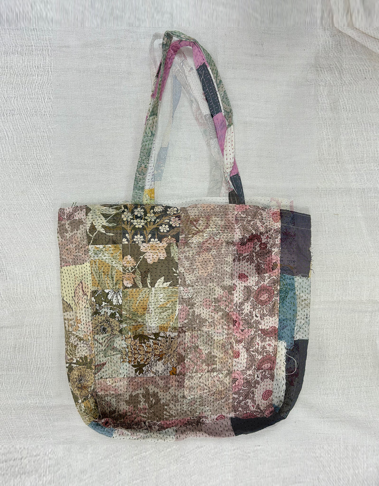 Vintage Cotton Patchwork Tote Bag