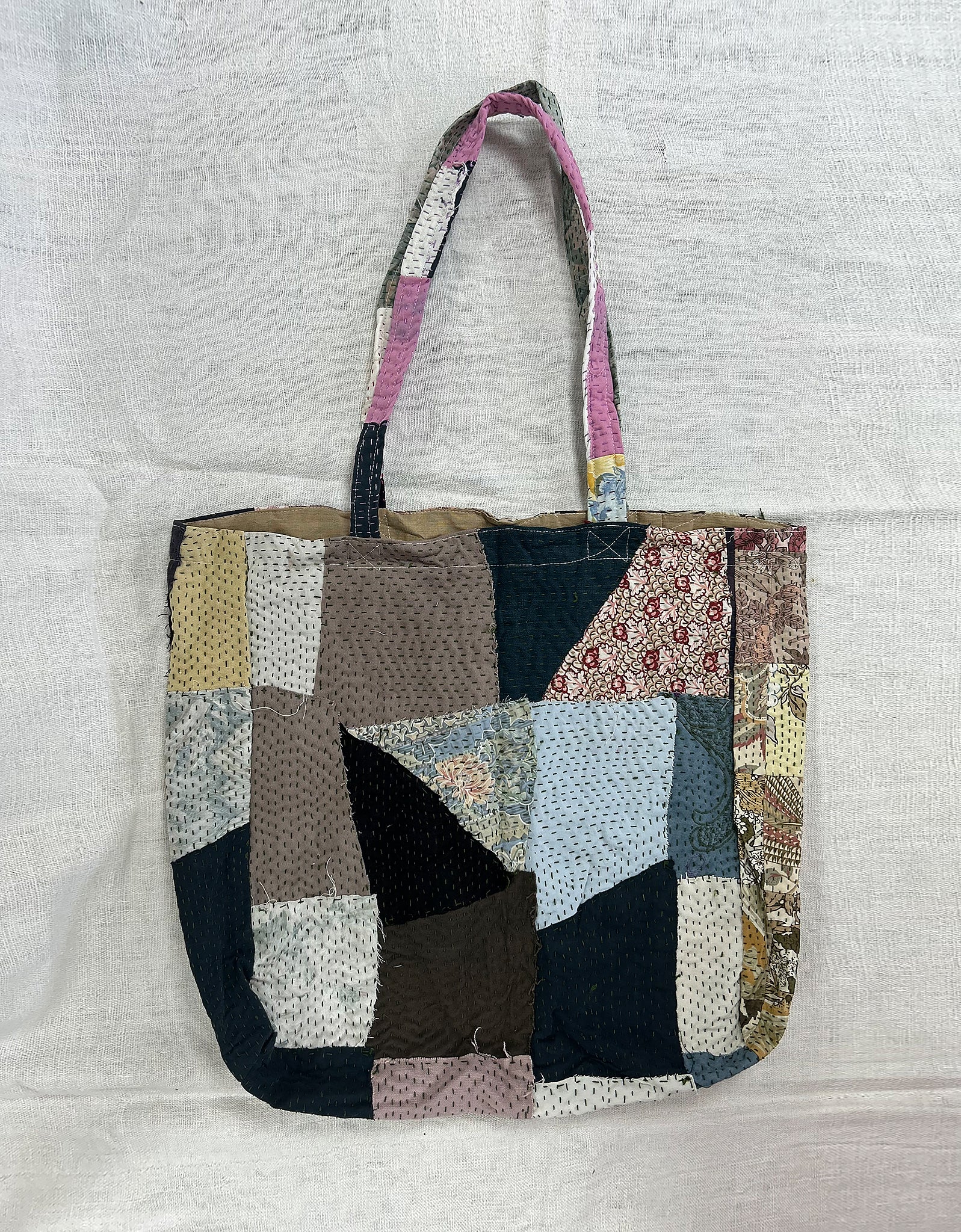 Vintage Cotton Patchwork Tote Bag