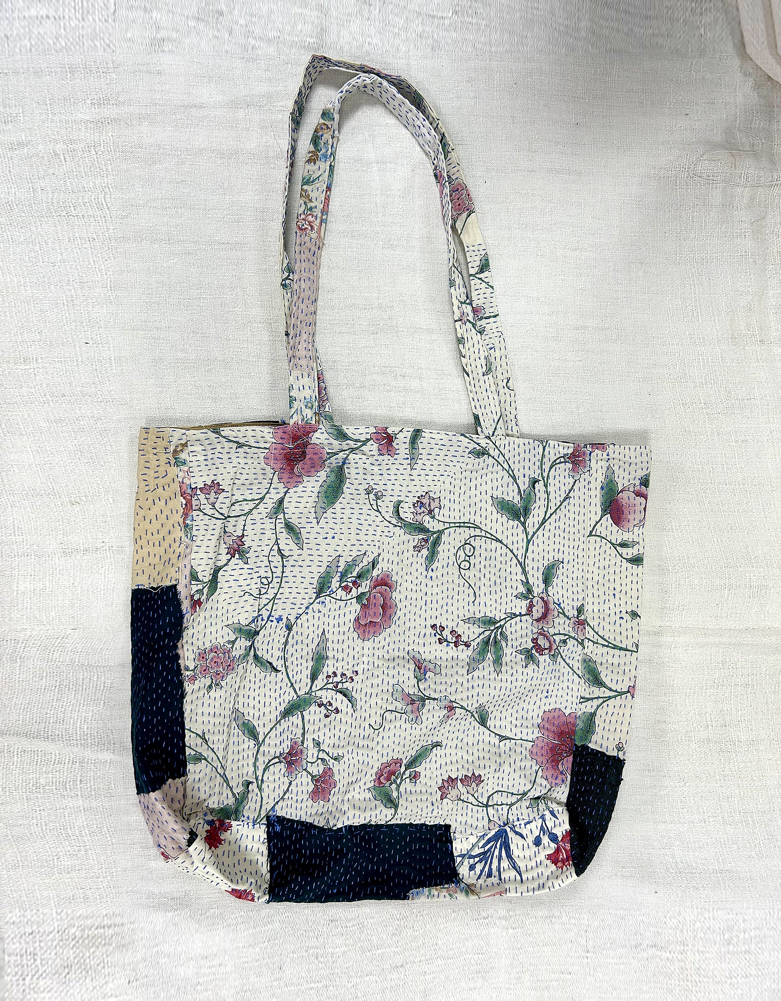 Vintage Cotton Patchwork Tote Bag