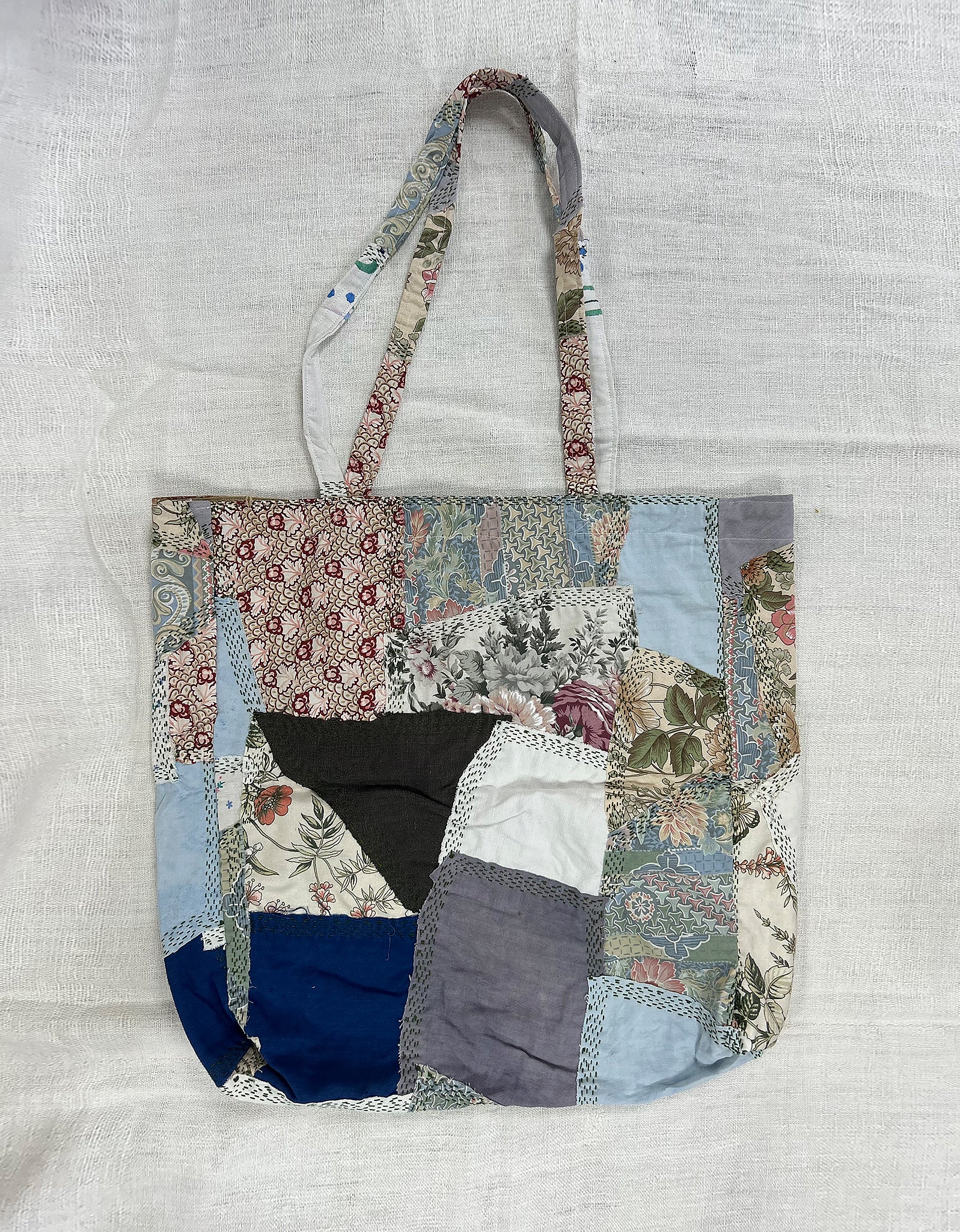 Vintage Cotton Patchwork Tote Bag