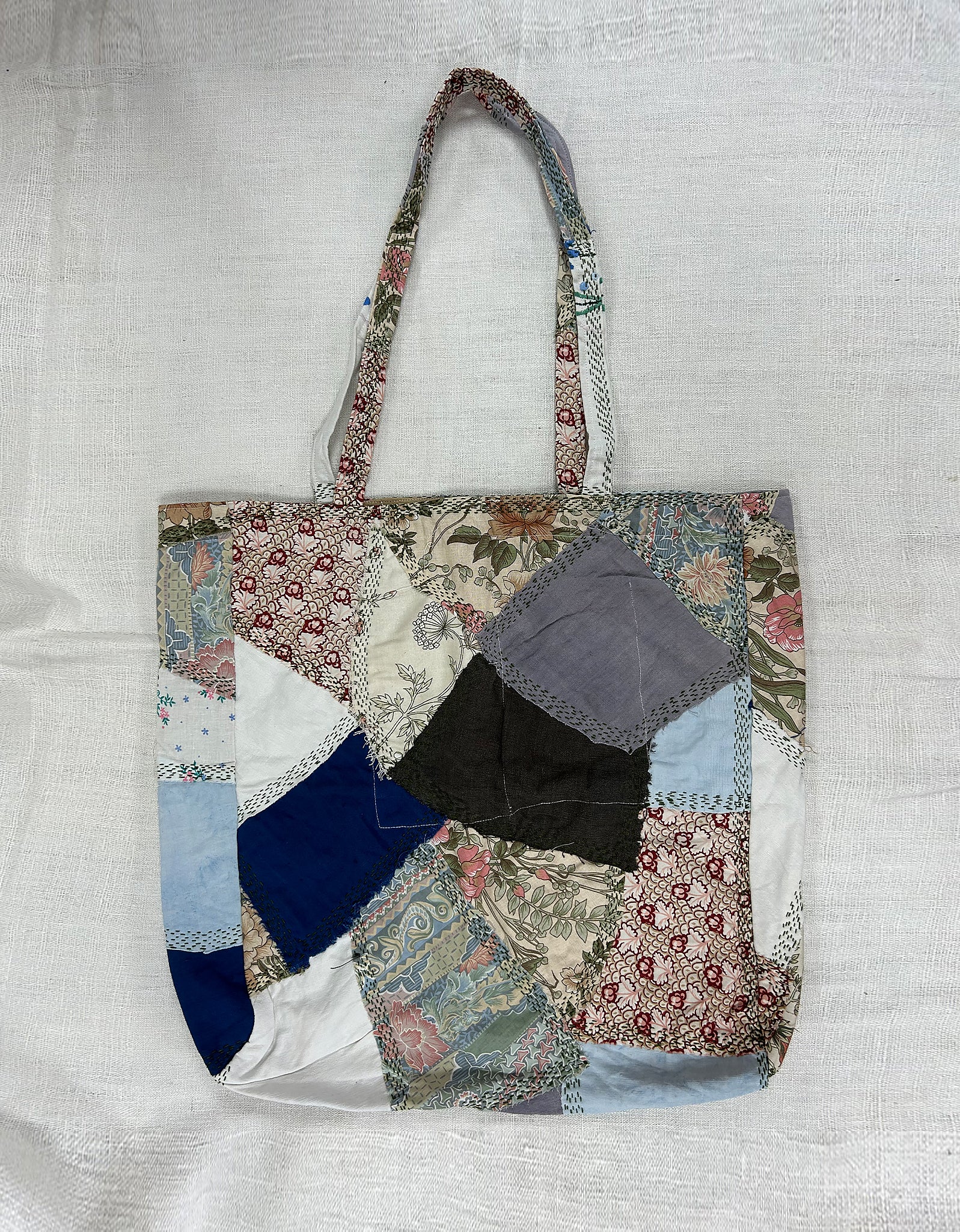 Vintage Cotton Patchwork Tote Bag