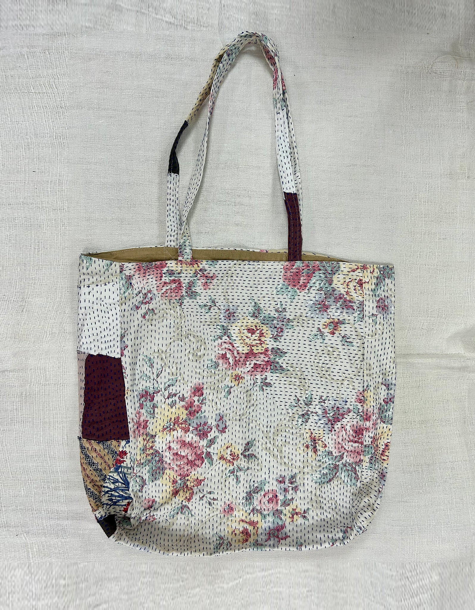 Vintage Cotton Patchwork Tote Bag