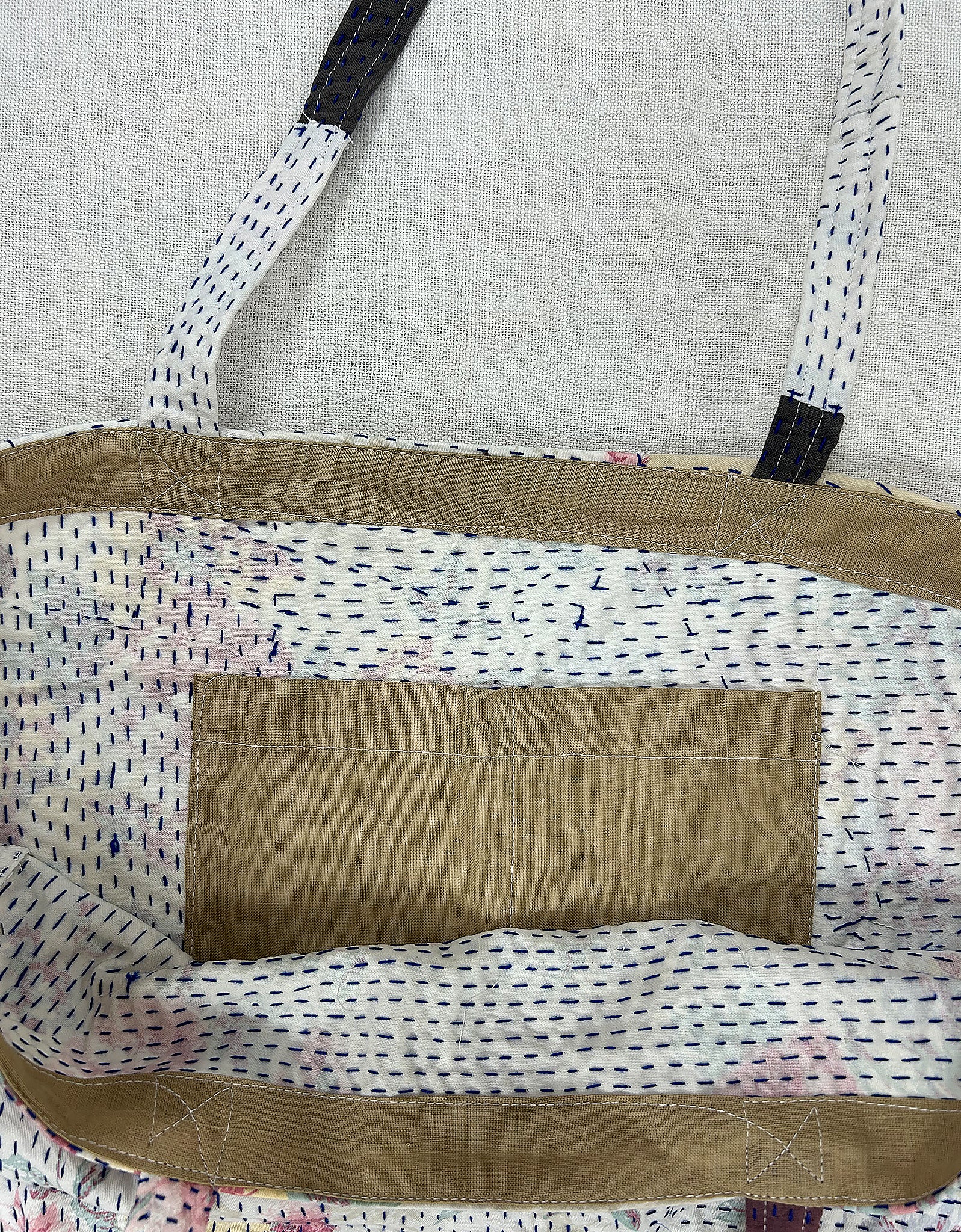 Vintage Cotton Patchwork Tote Bag